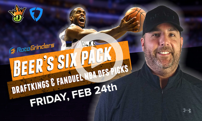 DraftKings and FanDuel NBA Six-Pack: Friday, Feb 24th