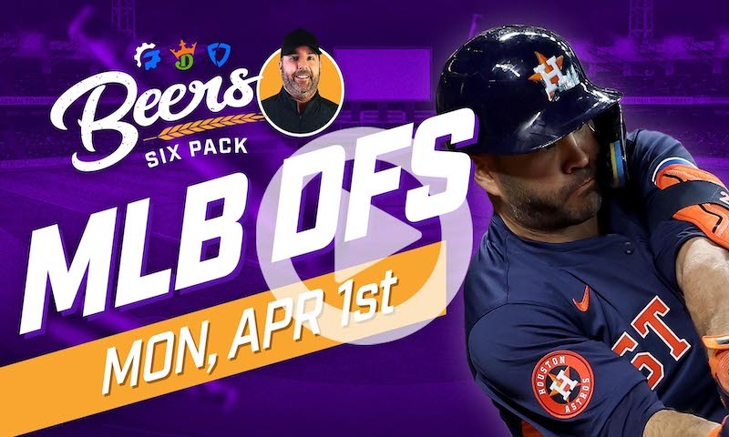 Beer's MLB DFS Six Pack: Monday, April 1st