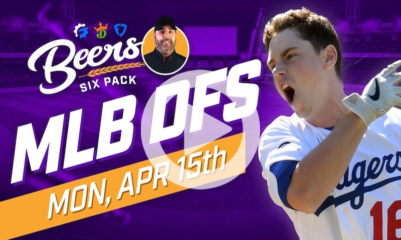 Beer's MLB DFS Six Pack: Monday, April 15th
