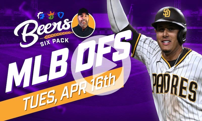 Beer's MLB DFS Six Pack: Tuesday, April 16th