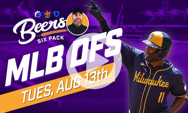 Beer's MLB DFS Six Pack: Tuesday, August 13th