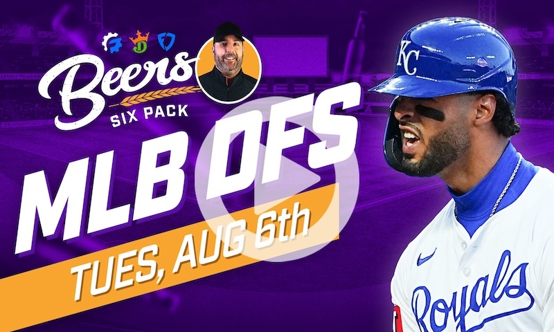 Beer's MLB DFS Six Pack: Tuesday, August 6th