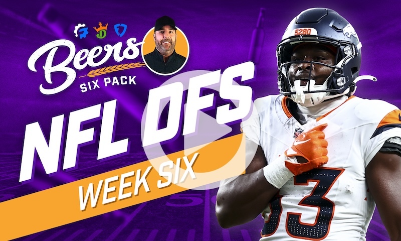 Beer's NFL DFS Six Pack for DraftKings & FanDuel: Week 6