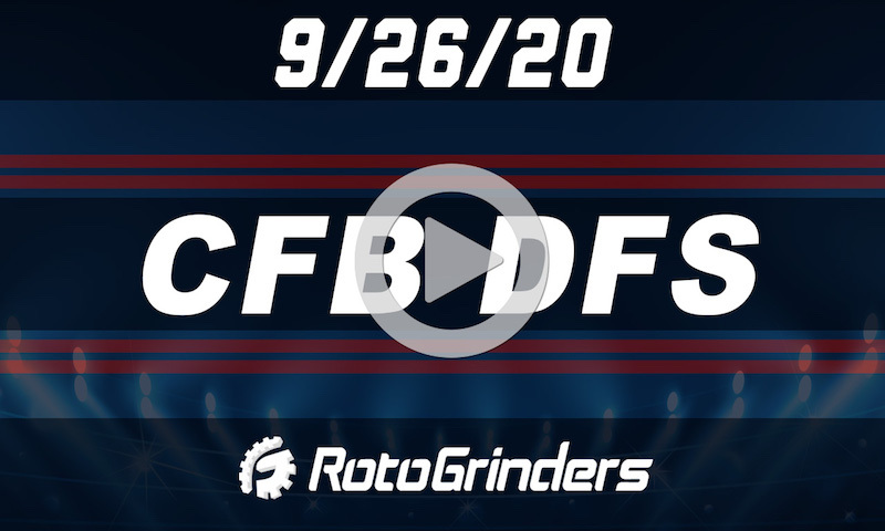 RotoGrinders CFB Premium Breakdown Show: 9/26/20