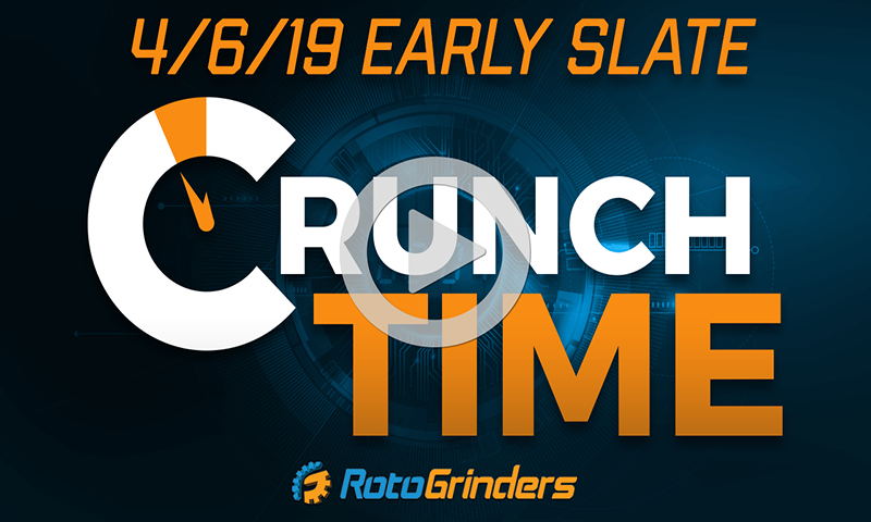 MLB 4/6/19 Crunch Time (Early Slate)