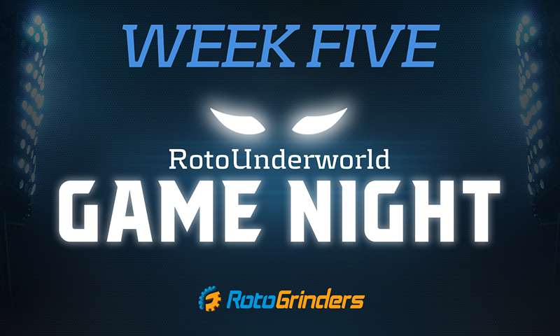 NFL RotoUnderworld Game Night Week 5