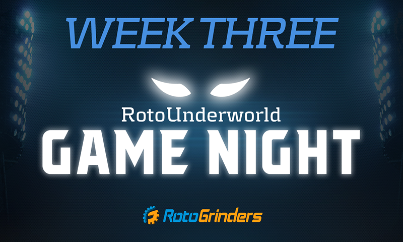 NFL RotoUnderworld Game Night Week 3
