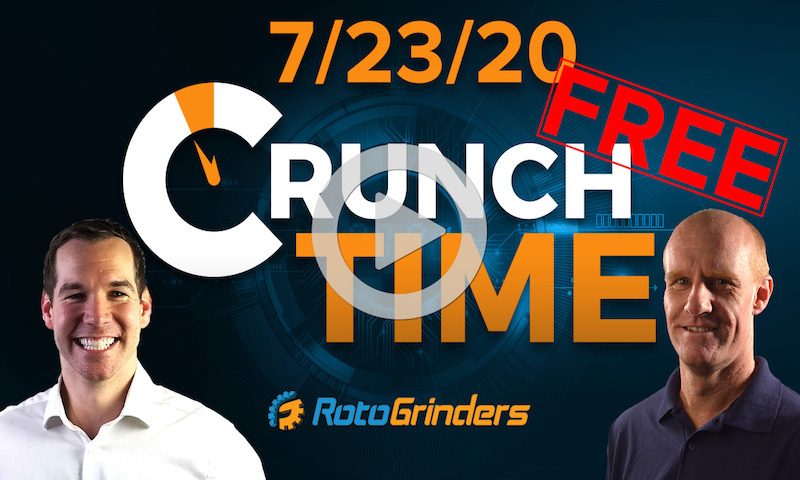 MLB Crunch Time (FREE) - 7/23/20 DFS Pre-Lock Show: 6:30pm ET