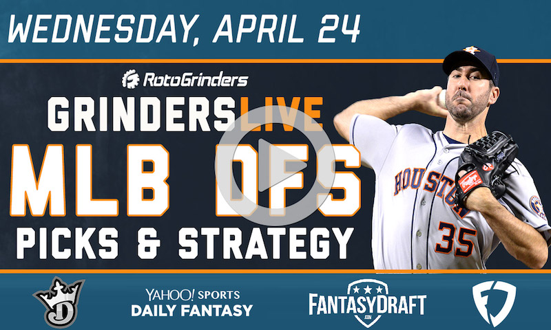 MLB DFS 4/24/19 GrindersLive