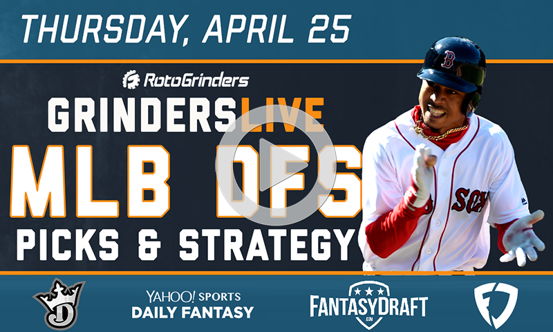 MLB 4/25/19 FantasyDraft GrindersLive