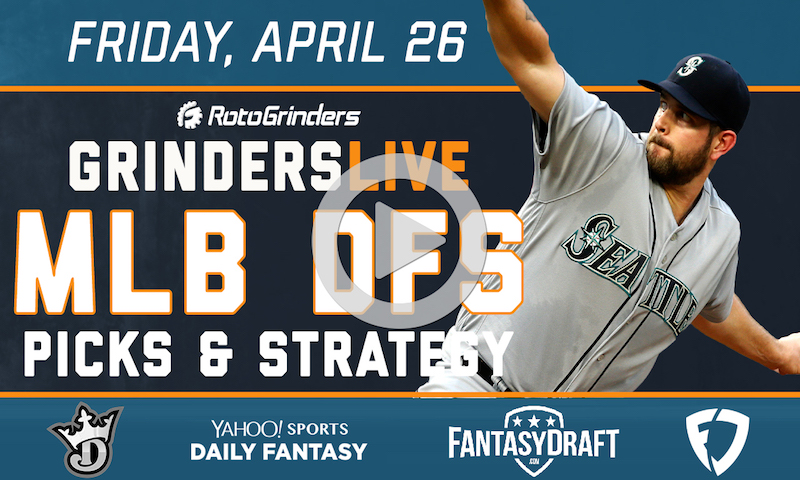 MLB DFS 4/26/19 GrindersLive & Tournament Edition