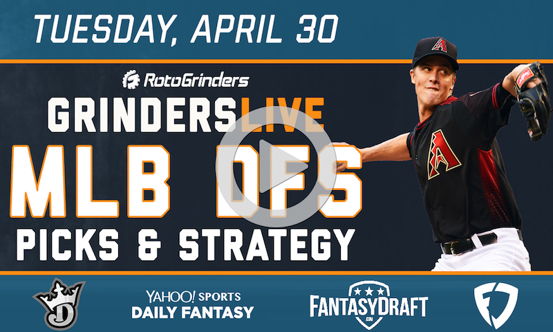 MLB DFS 4/30/19 GrindersLive & Tournament Edition