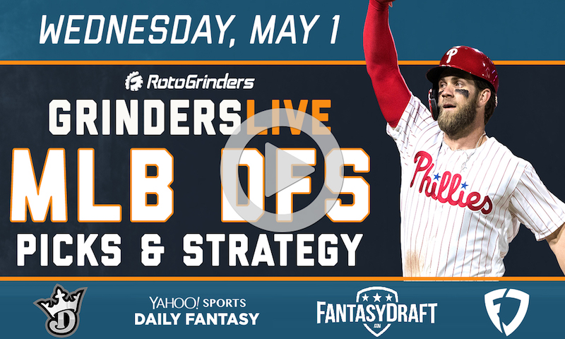 MLB DFS 5/1/19 GrindersLive