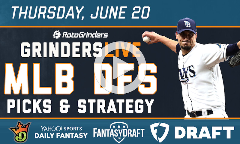 MLB DFS 6/20/19 GrindersLive