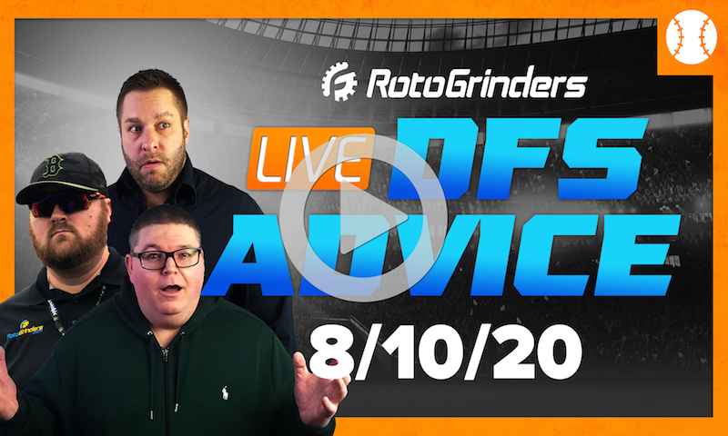 MLB DFS Strategy and Picks - GrindersLive 8/10/20