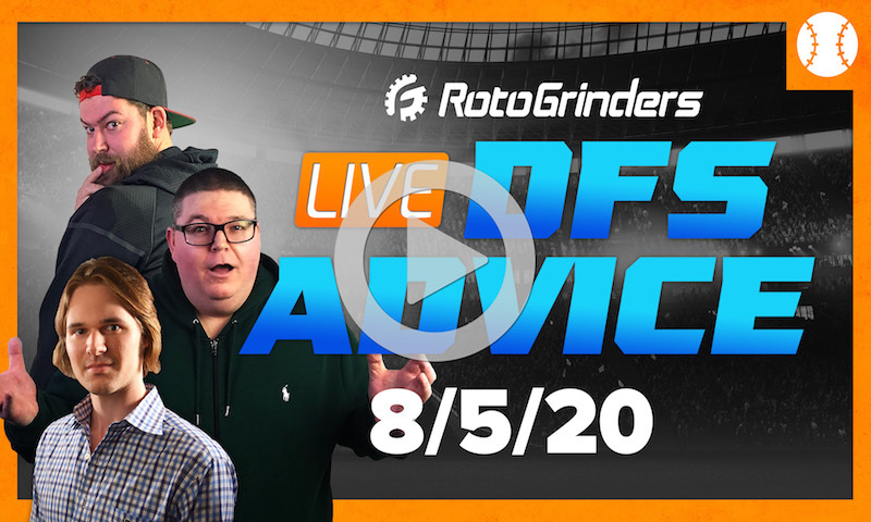 MLB DFS Strategy and Picks - GrindersLive 8/5/20