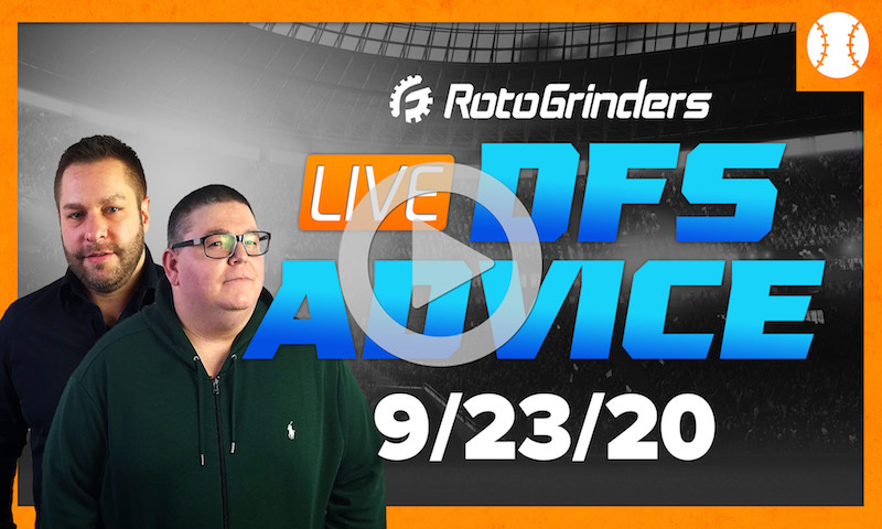 MLB DFS Strategy and Picks - GrindersLive 9/23/20