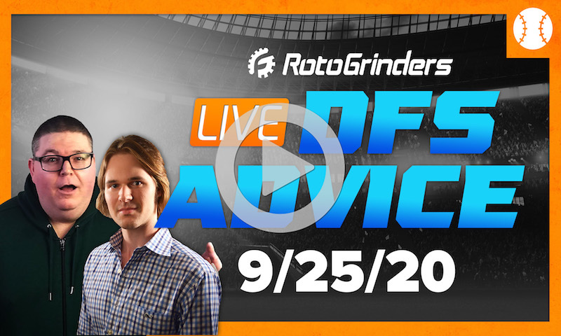 MLB DFS Strategy and Picks - GrindersLive 9/25/20