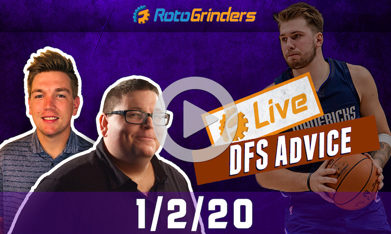 NBA GrindersLive - DFS Strategy for 1/2/20