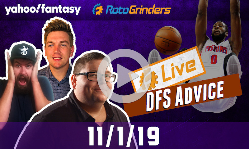 NBA GrindersLive - DFS Strategy for 11/1/19 sponsored by Yahoo