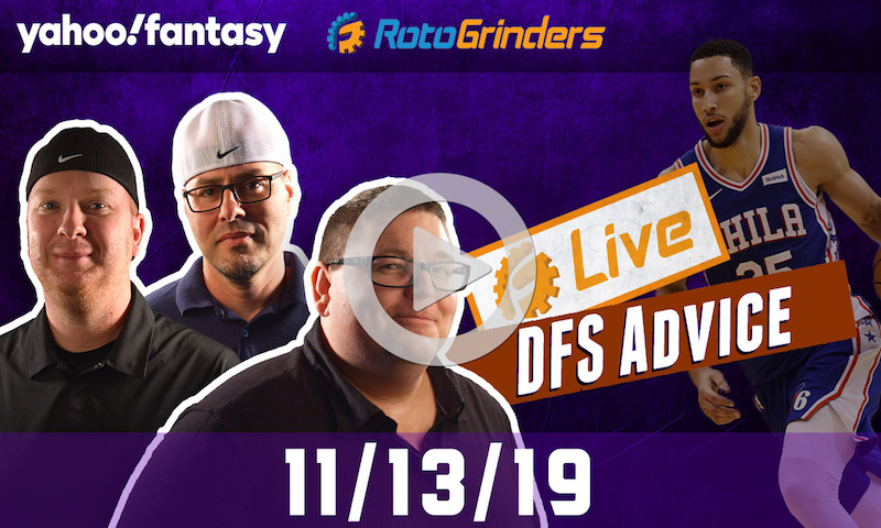 NBA GrindersLive - DFS Strategy for 11/13/19 sponsored by Yahoo
