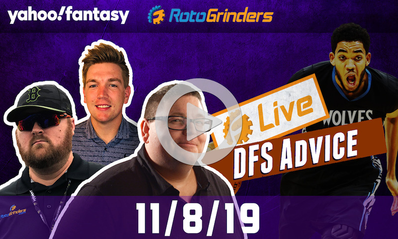 NBA GrindersLive - DFS Strategy for 11/8/19 sponsored by Yahoo