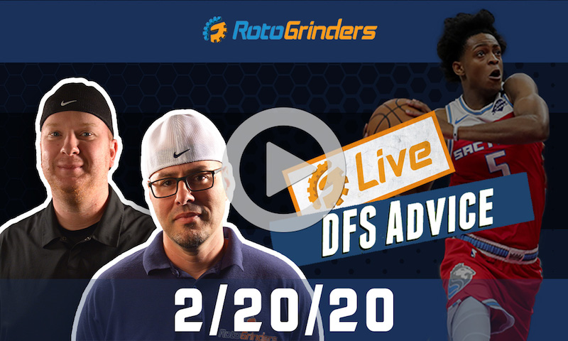 NBA GrindersLive - DFS Strategy for 2/20/20