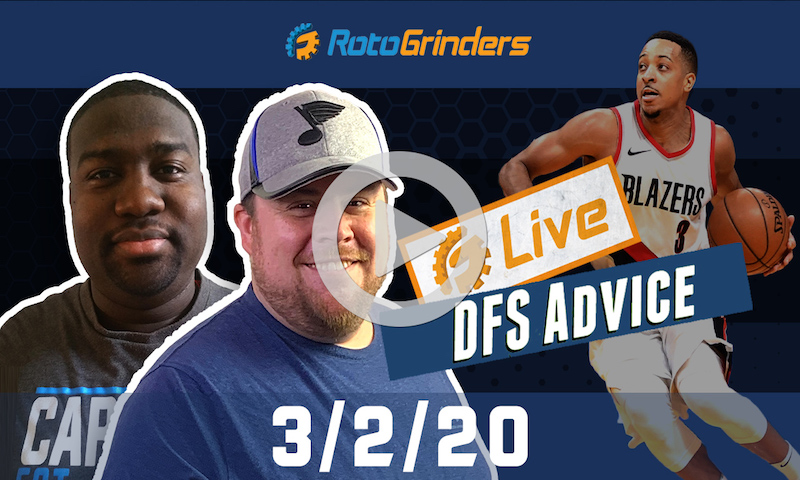 NBA GrindersLive - DFS Strategy for 3/2/20