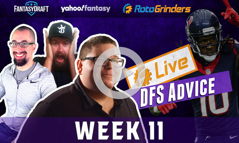NFL Week 11 Strategy and Picks - FantasyDraft Opening Drive and Yahoo GrindersLive