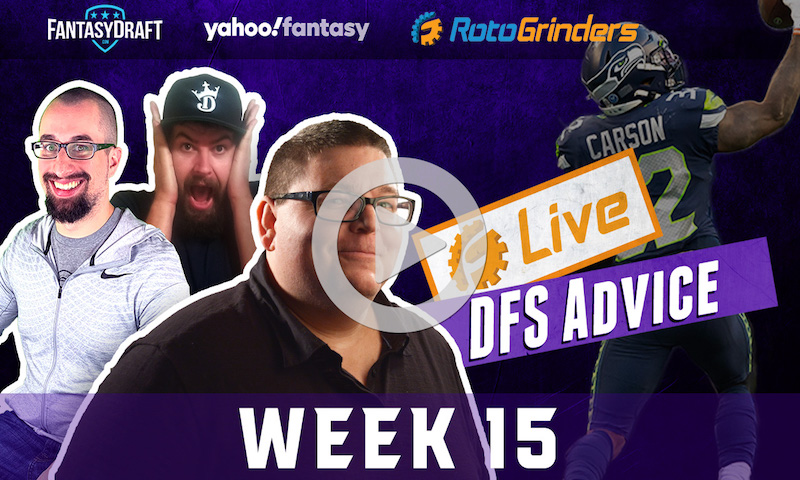 NFL Week 15 Strategy and Picks - FantasyDraft Opening Drive and Yahoo GrindersLive