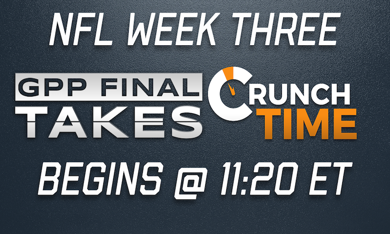 NFL Premium Sunday - Final GPP Takes & CrunchTime