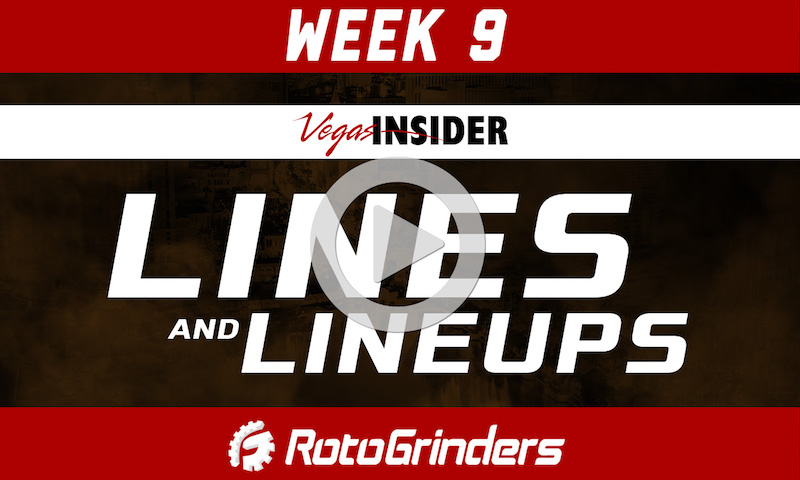 NFL Week 9 Lines & Lineups