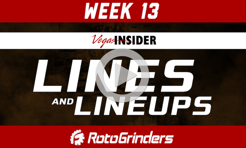 NFL Week 13 Strategy and Picks - Lines & Lineups