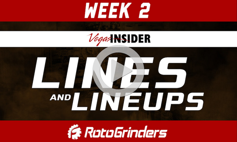 NFL Week 2 Lines & Lineups