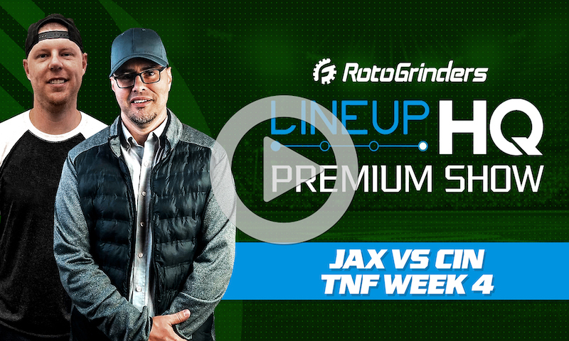 Week 4 TNF Premium LineupHQ Showdown Show: JAX vs. CIN