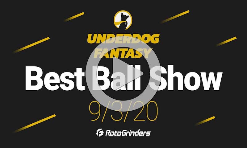 NFL Best Ball Live Championship Drafts presented by Underdog Fantasy - 9/3/20