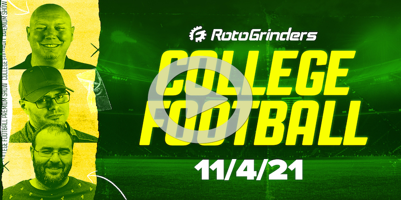 RotoGrinders College Football - Week 10 Main Slate Show