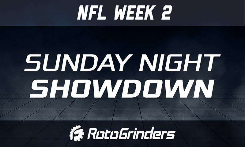 NFL Week 2 Sunday Night Showdown Lineup Builder