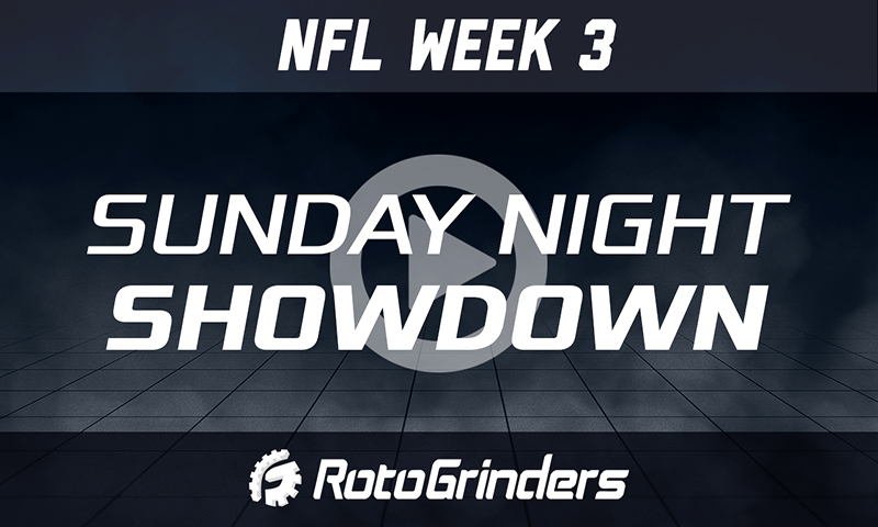 NFL Week 3 Sunday Night Showdown Lineup Builder