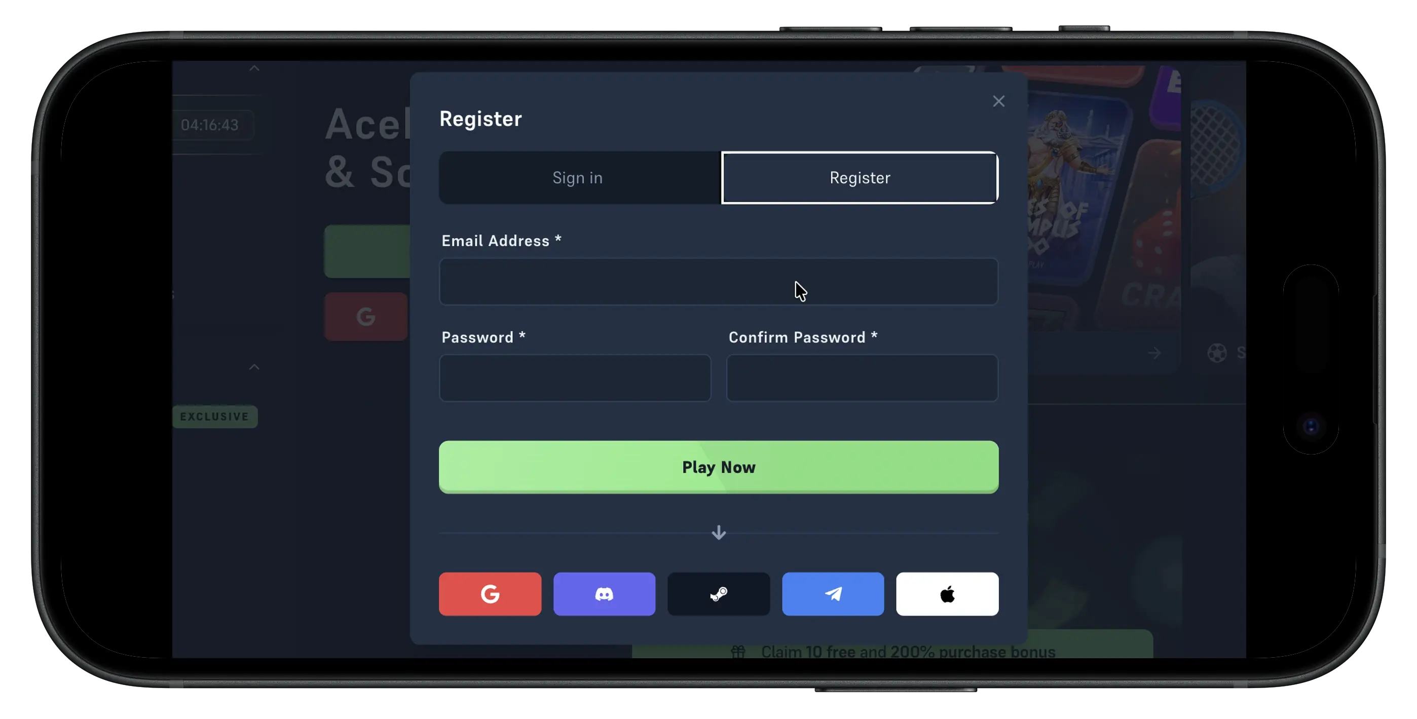 Acebet.cc promo code sign up prompt and information.