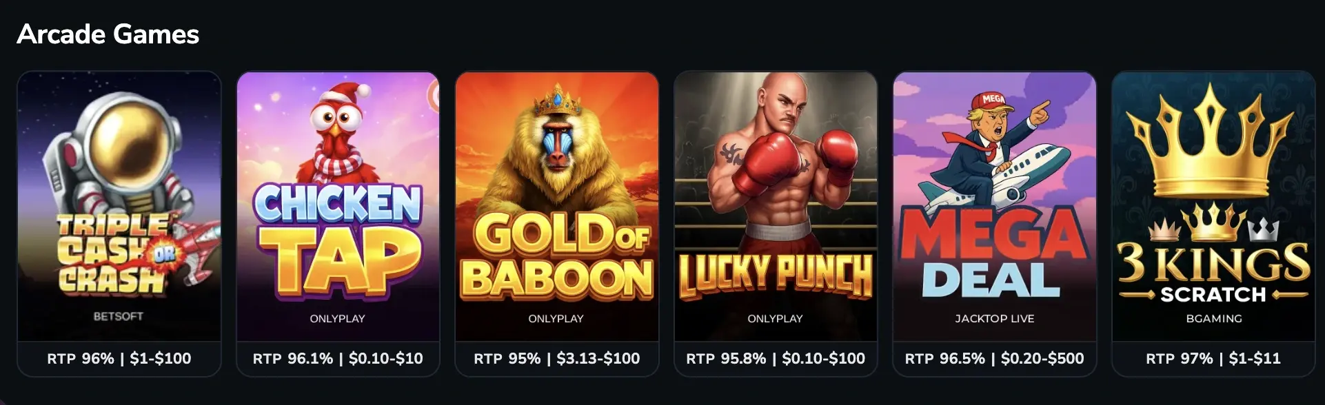 Arcade games available at PlayBracco.