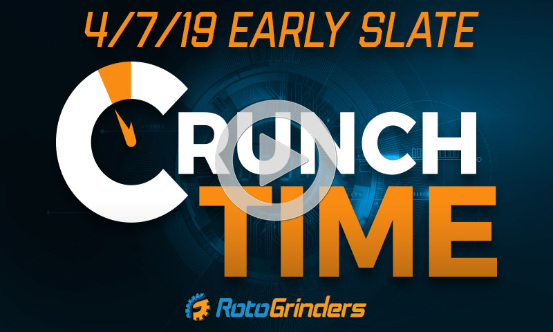 MLB 4/7/19 Crunch Time (Early Slate)