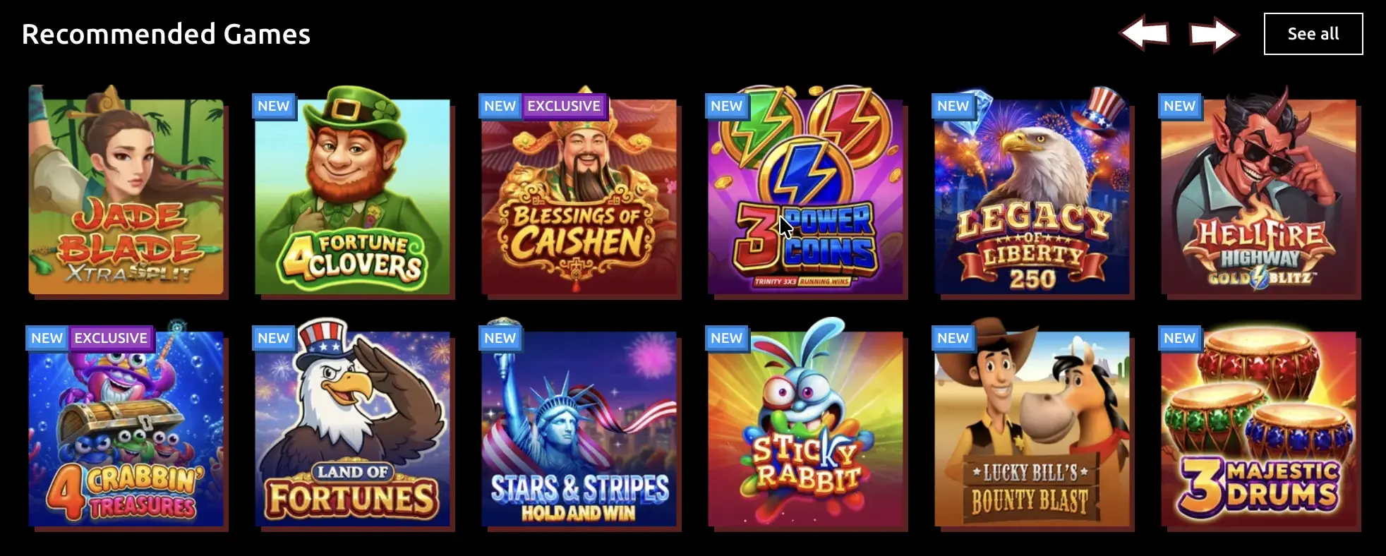 Hello Millions recommended games and game titles.