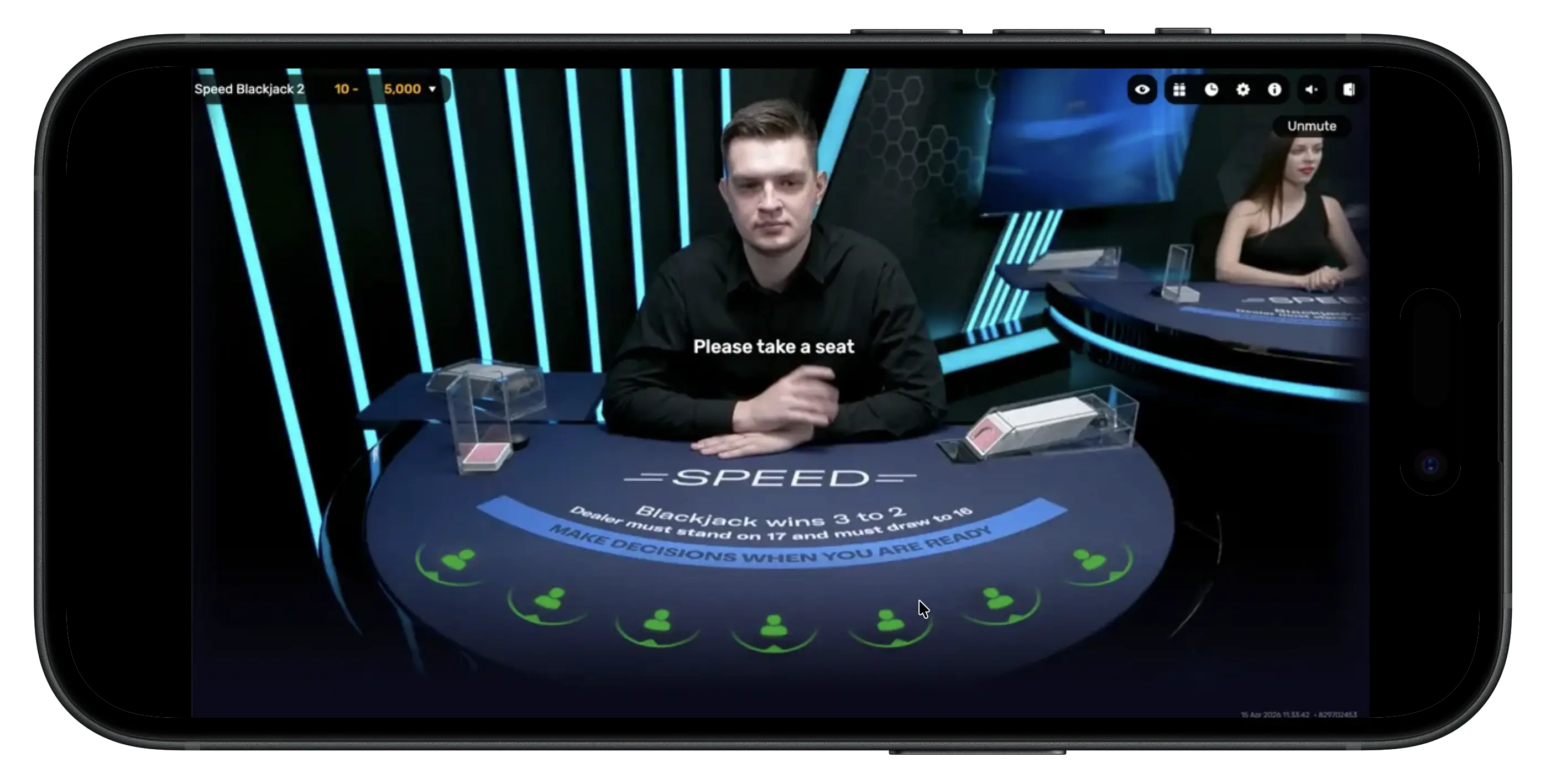 Hello Millions Speed Blackjack 2 live dealer games.