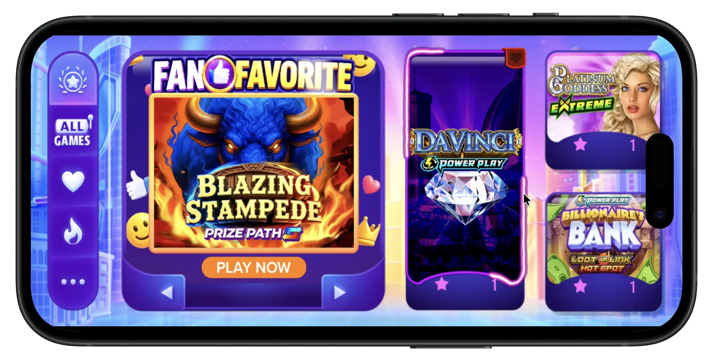 High 5 Social Casino games and fan favorite game options.