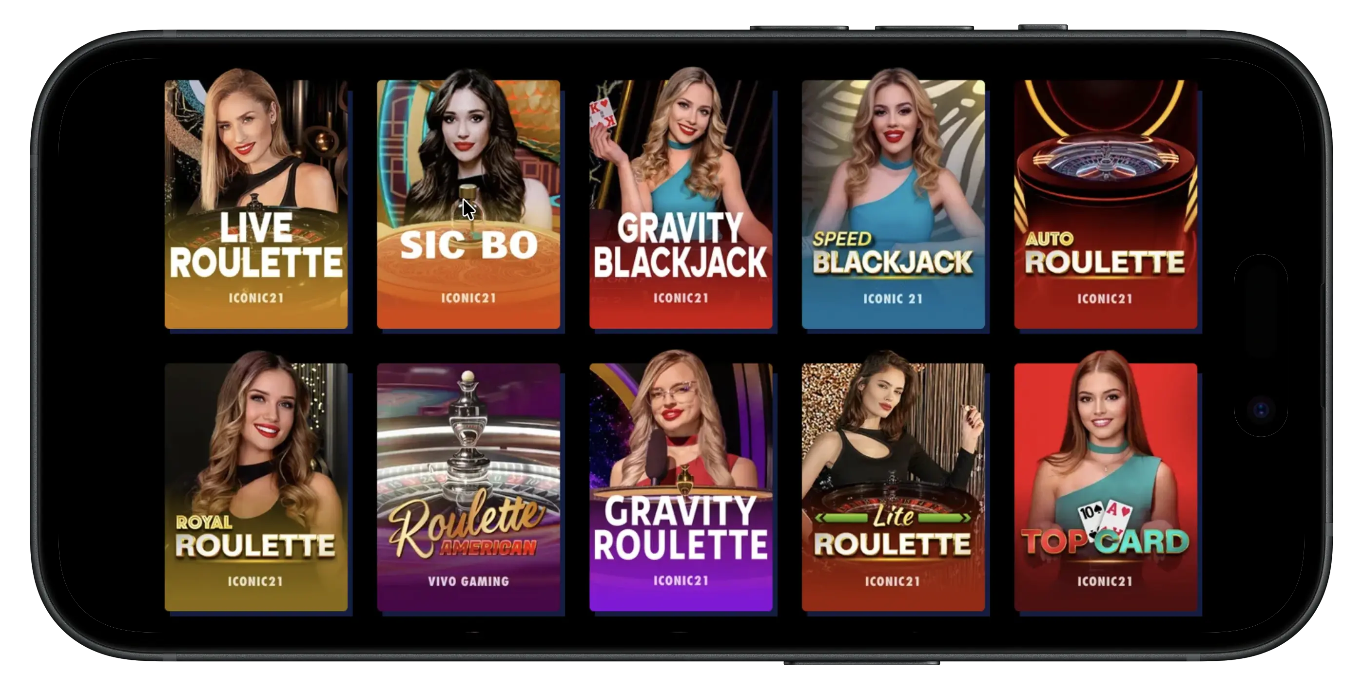 Jackpota Casino live social casino game selection.