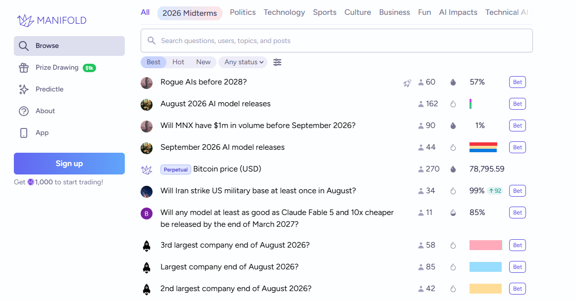 manifold markets desktop platform