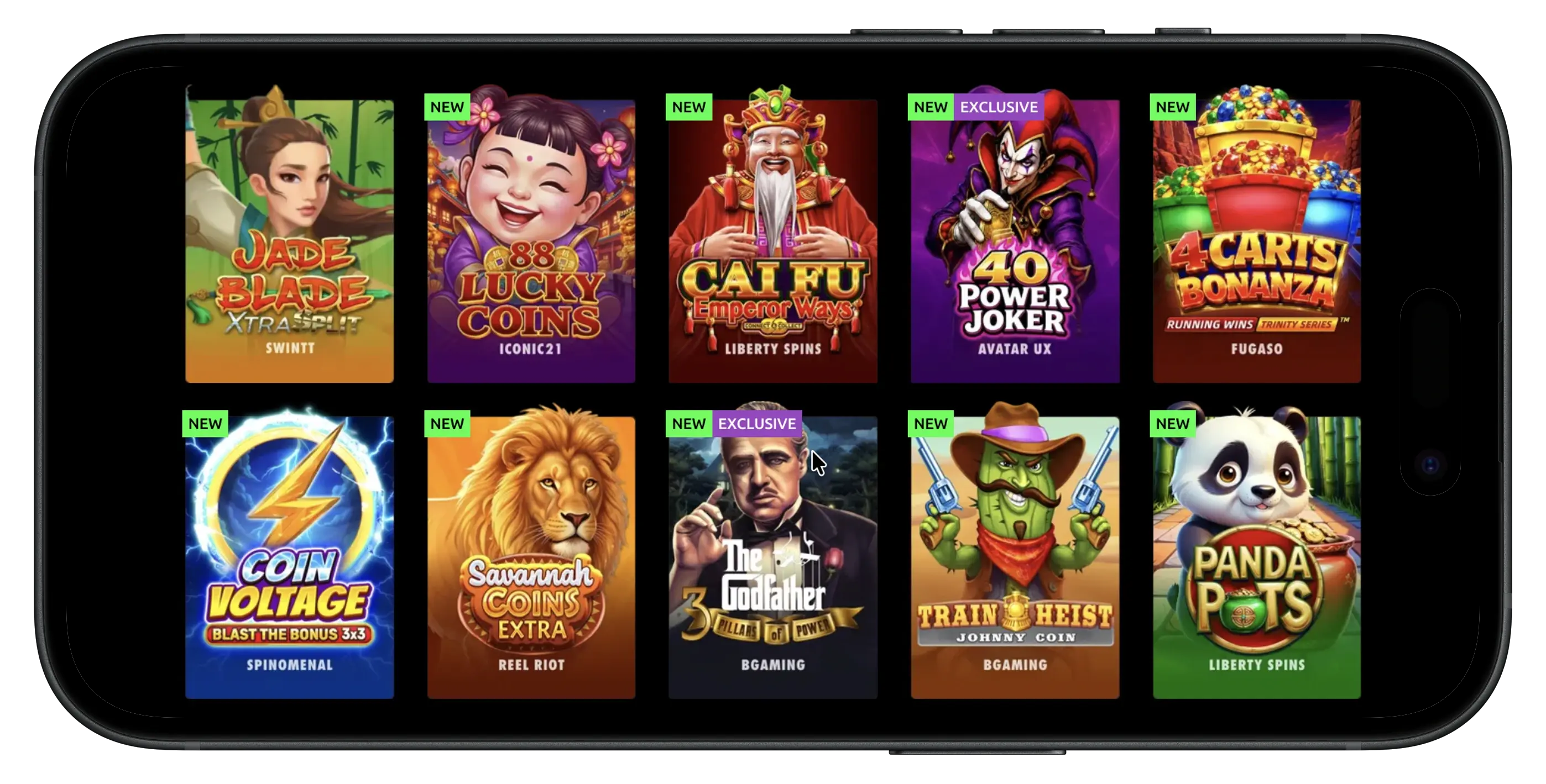 McLuck Casino promo code game selection.