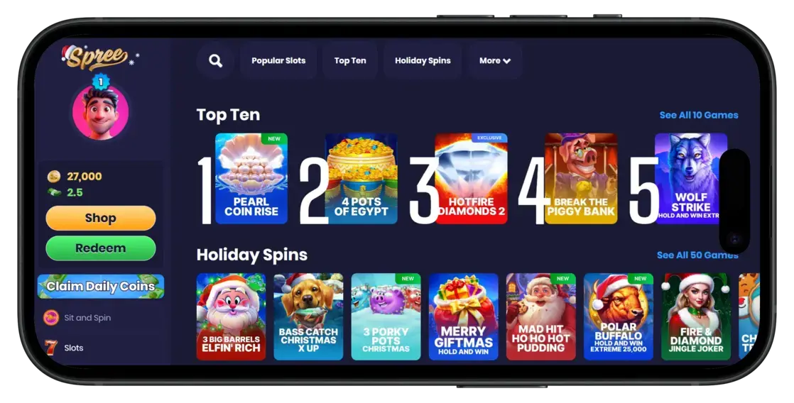 Spree Social Casino No Deposit Bonus