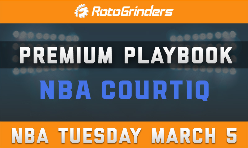 MrTuttle's Premium Playbook - CourtIQ: Monday, March 4th